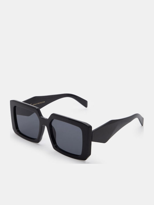 Luigi Unisex Γυαλιά Ηλίου με Μαύρο Σκελετό και Μαύρο Φακό 4856301