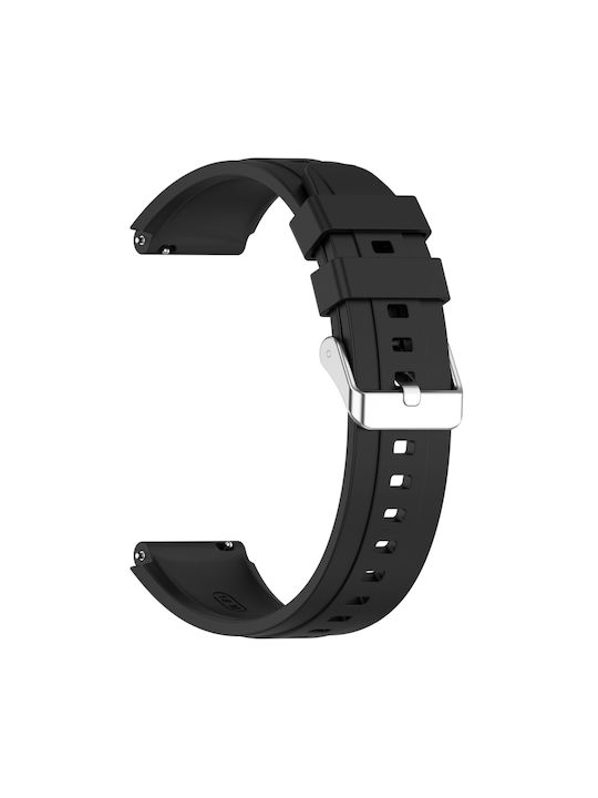 Huawei Watch Gt4 41mm Official Steps Style Silver Buckle Silicone Watch Band Black