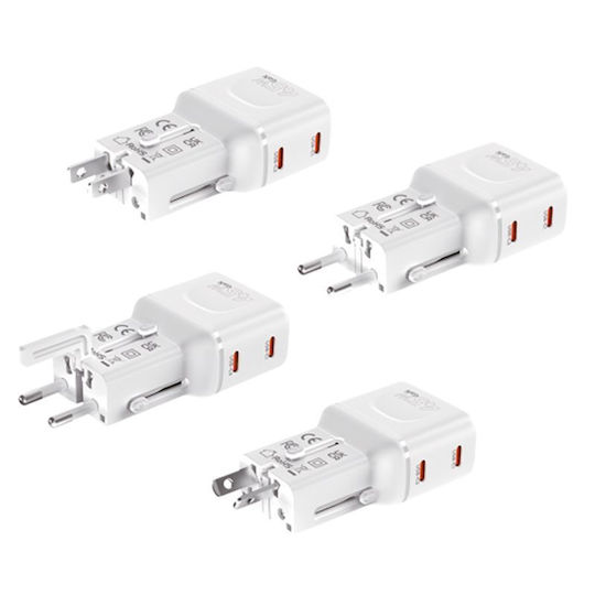 Mobile Origin Charger Without Cable GaN with 2 USB-C Ports 45W Power Delivery Whites (PW26)