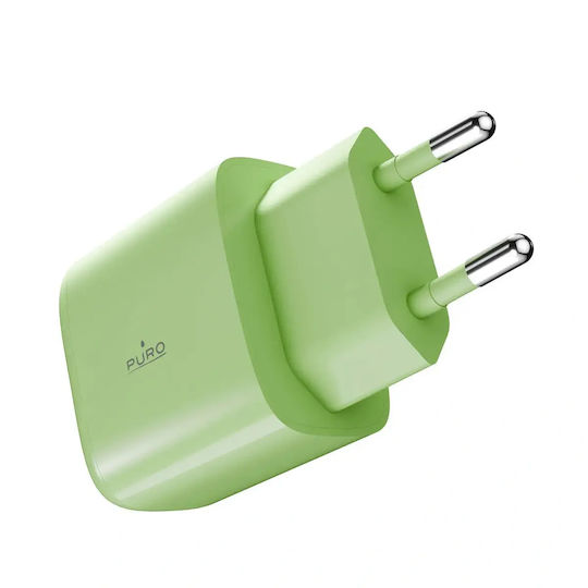 Puro Φορτιστής Χωρίς Καλώδιο με Θύρα USB-C 30W Πράσινος (Prolite)