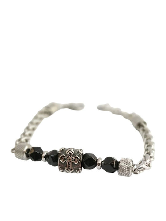 Kalliopi Silver Men's Steel Bracelet