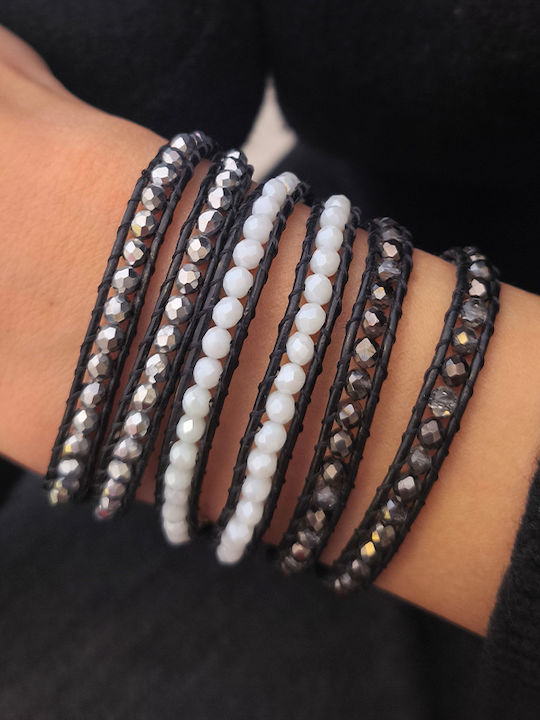 Theodora's Jewellery Women's Leather Bracelet Jt-B100151-Grey