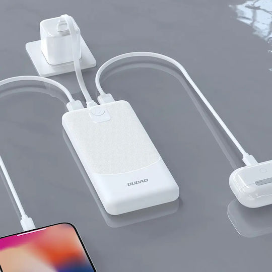 Dudao K10 Power Bank 10000mAh 12W with 2 USB-A Ports White