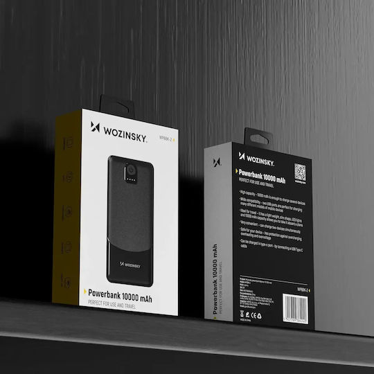 Wozinsky Wpower 10000mAh with 2 USB-A Ports and USB-C Port Black