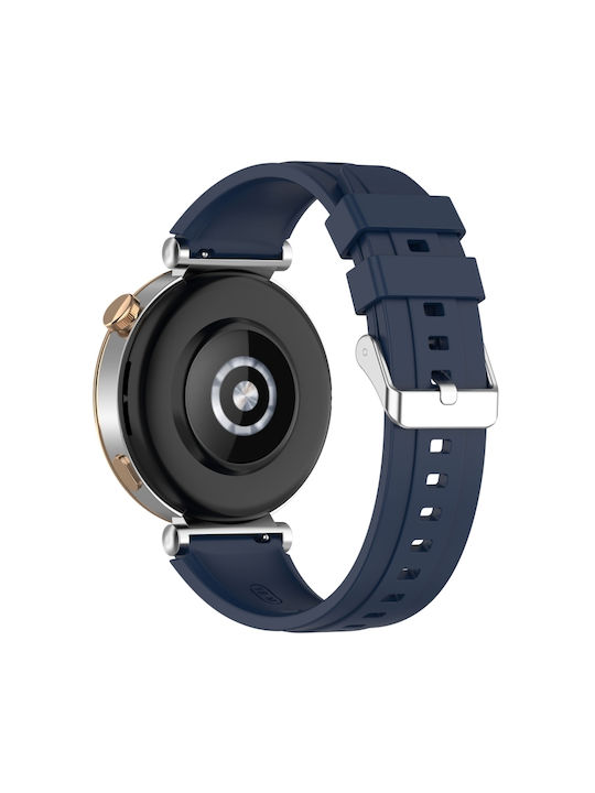 Huawei Watch Gt4 41mm Official Steps Style Silver Buckle Silicone Watch Band Midnight Huawei Watch Gt4 41mm Official Steps Style Silver Buckle Silicone Watch Band Midnight