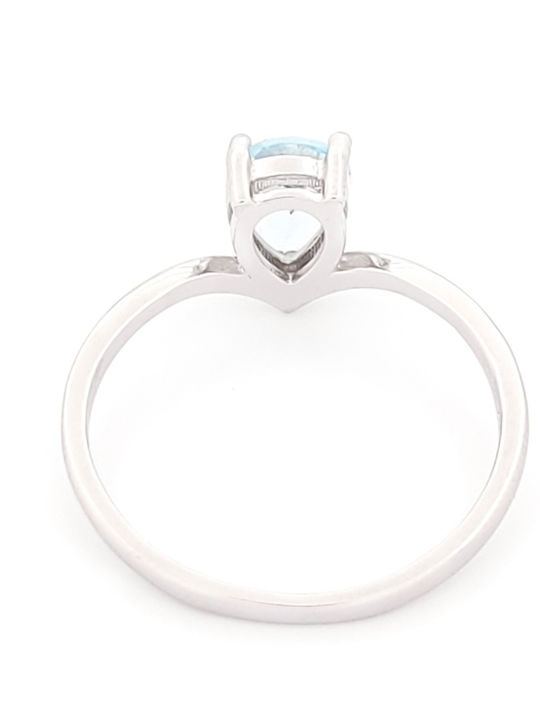 Women's Ring with Zircon Made of Silver