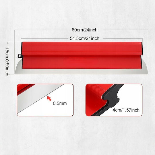 Set Spatule Pentru Chit 2 Bureți Abrasivi Zola Lungime 60 Cm Lamă Interșanjabilă 0 3 Mm Oțel Inoxidabil Roșu
