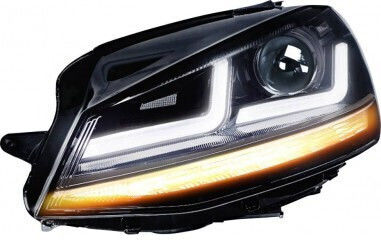 Комплект 2 Led Фарове Vw Golf Vii 2012-2016 Черни Ledriving Xenon Halogen Position Osram