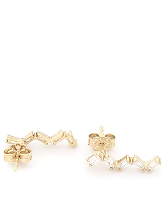 Metrongold 14K Gold Stud Earrings with Stones