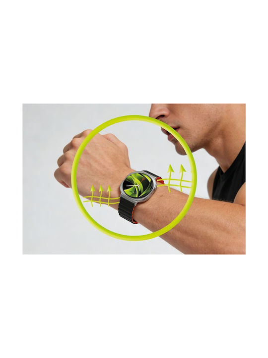 Mobile Origin Easy Strap Magnetic Galaxy Watch 8 Black Orange Mo-mgw8-blk-org