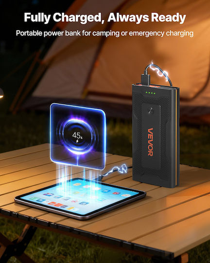Vevor Portable Car Battery Starter 1000A with Power Bank USB Flashlight 12V