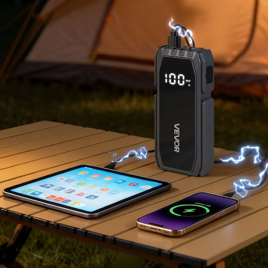 Vevor Portable Car Battery Starter 1500A with Power Bank USB Flashlight 12V