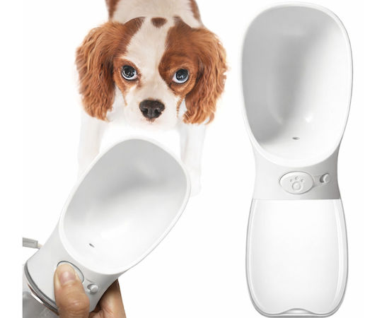 Ideaplus Pet Αυτόματo Πλαστικό Μπουκάλι Φαγητού για Σκύλο & Γάτα σε Λευκό Χρώμα