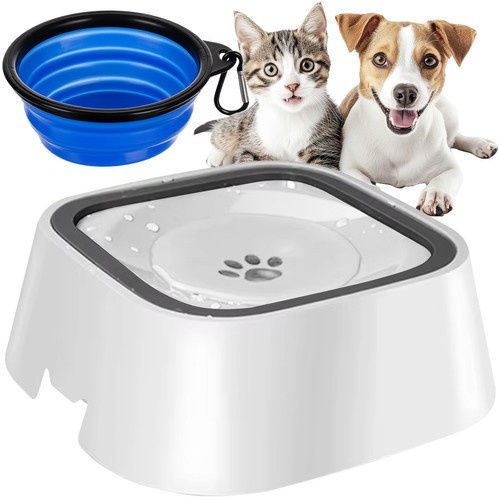 Bol din Plastic ABS pentru Hranire Lenta pentru Câine și Pisică 1.5l 22cm în Culoare Albă