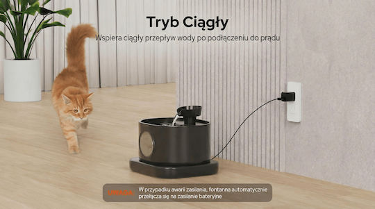 PVC Поилка / Фонтан за Куче и Котка в Черен Цвят