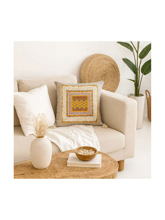 Phos & Gaia Decorative Pillow Case Anjali From 100% Cotton Multicolour 50x50cm