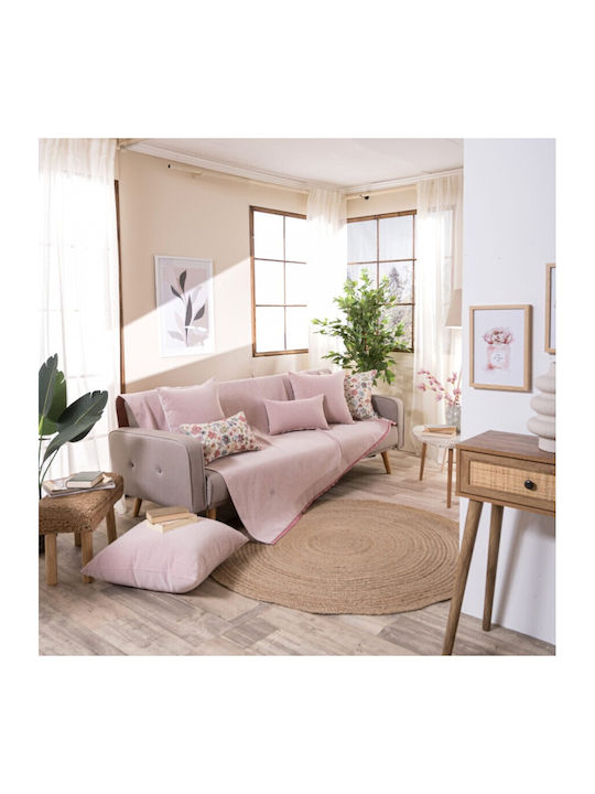 Teoran Bari Armchair Throw Chenille 180x150cm Pink