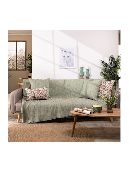 Teoran Rieti Armchair Throw Jacquard 180x150cm Green