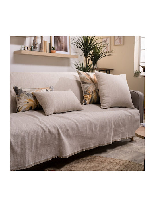Teoran Rieti Ριχτάρι Τριθέσιου Καναπέ Chenille 180x300εκ. Μπεζ