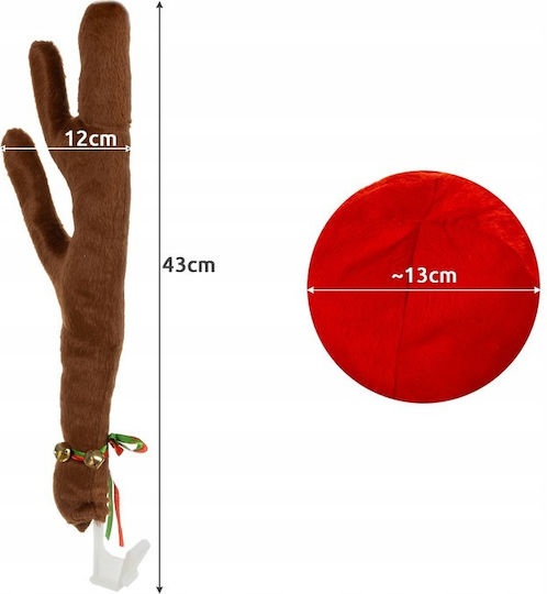 Set De Decorațiuni Auto De Crăciun Coarne De Cerb Nas 12 X 43 Cm
