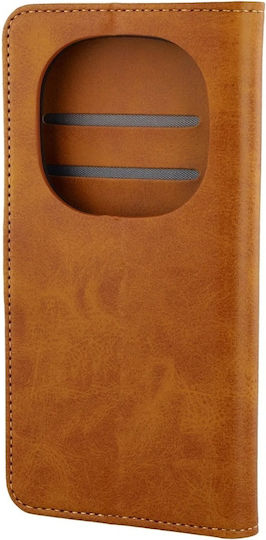 Bizon Pocket Book Synthetisches Leder / Silikon Braun (Redmi Note 15 / Poco M8)