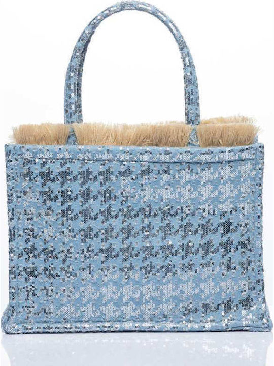 Fabric Women's Tote Handbag Blue