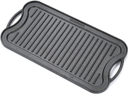 Grill Pan Griddle Made Pure Cast Iron 51x26x2.5cm Heinner Dcn65357