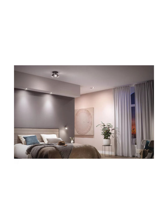 Philips Centura Spot Rotund De Tavan Cu LED Încorporat RGB Negru 9x9cm 3 Buc
