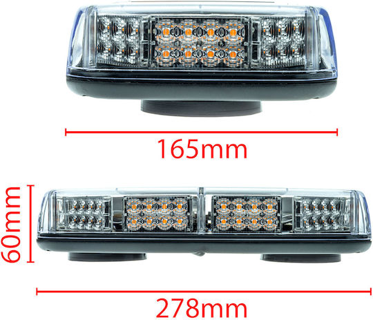 Einparts Notfall-Autolichter LED 12 / 24V Wasserdicht mit Orange Beleuchtung
