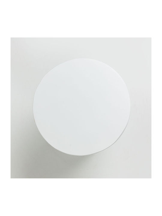 Round Side Table Lithos Handle White 36.5x36.5x46.5 cm