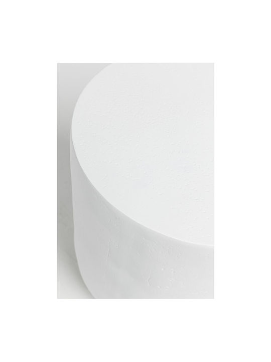 Rundes Beistelltisch Lithos Weiß B35,5xL35,5xH45cm