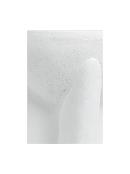 Round Side Table Lithos Handle White 36.5x36.5x46.5 cm