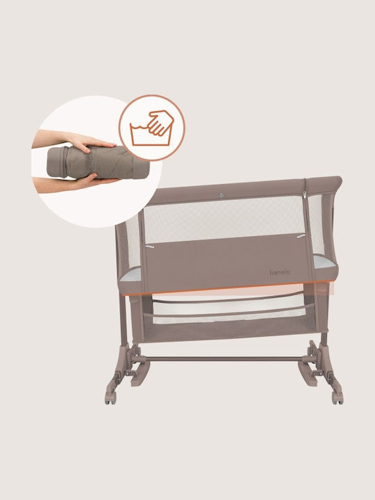 Lionelo Cradle with Mattress Side Opening and Wheels Beige