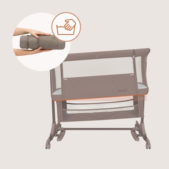 Lionelo Cradle with Mattress Side Opening and Wheels Beige
