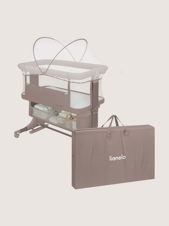 Lionelo Cradle with Mattress Side Opening and Wheels Beige