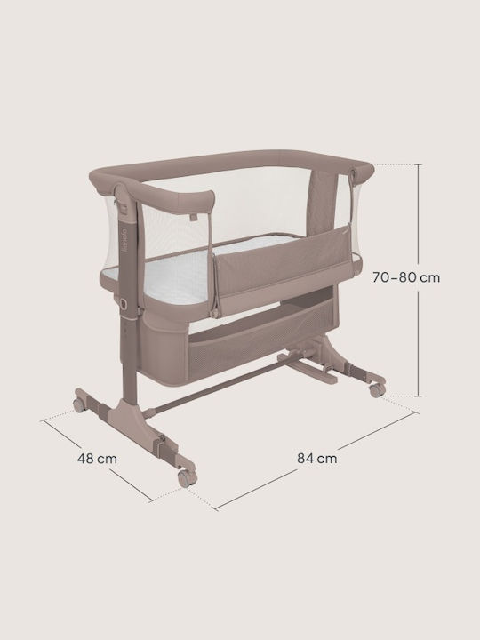 Lionelo Cradle with Mattress Side Opening and Wheels Beige