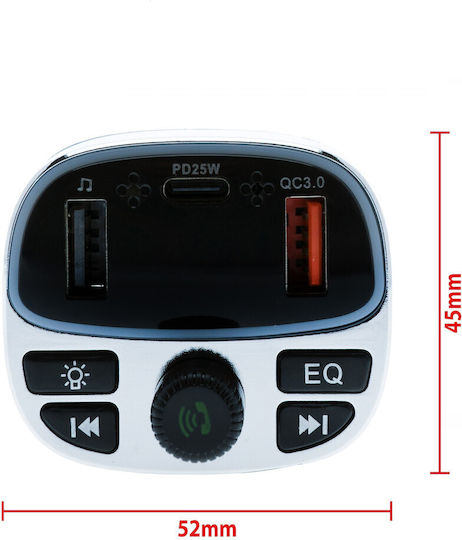 Einparts Auto FM-Transmitter mit Bluetooth / USB