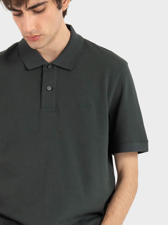 Boss Pallas Polo Herrenbluse Dunkle Grüne