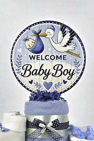 Dama Koupa Χειροποίητο Diaper Cake από Ξύλο για Αγόρι
