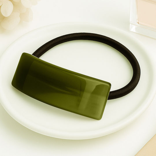 Elastic Casual Pentru Păr Curbat Moale Perlizat Verde Sober Sleeve