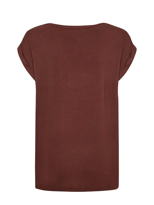 Women's Satin Brown Blouse