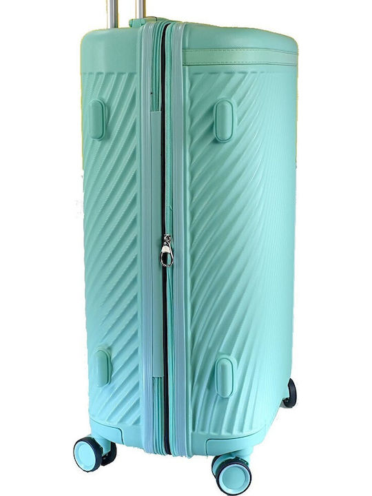 Forecast Forecast Large Hard Suitcase Turquoise with 4 Wheels Height 75cm