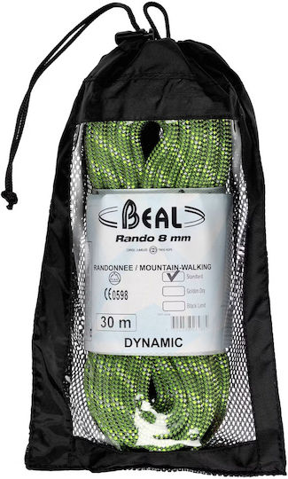 Beal Rando Standard BC08R.30.G Dynamic Climbing Rope with Length 30m Green
