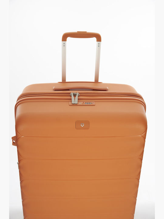 Verage Spinner Μεγάλη Βαλίτσα Ταξιδίου Σκληρή Orange με 4 Ρόδες Ύψους 77εκ.