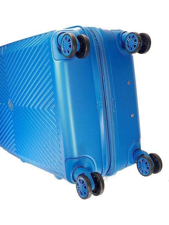 Bartuggi Großer Hartreisekoffer Blau mit 4 Rädern Höhe 77cm
