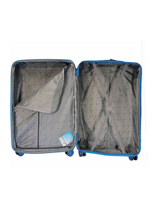 Bartuggi Großer Hartreisekoffer Blau mit 4 Rädern Höhe 77cm