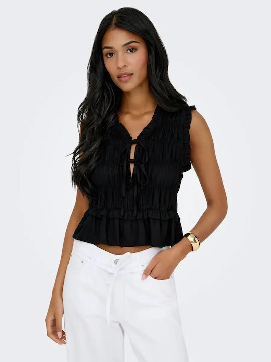 Women's Summer Linen Blouse Black