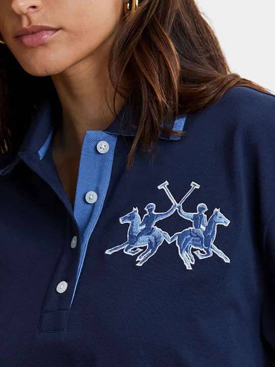 Women's Polo Short Sleeve Blouse Navy Blue
