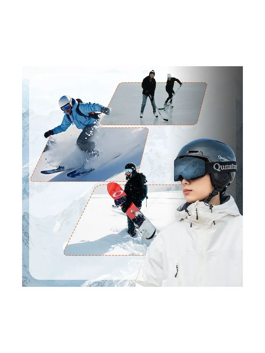 Rockbros Ανδρικό Κράνος για Σκι & Snowboard σε Μαύρο Χρώμα