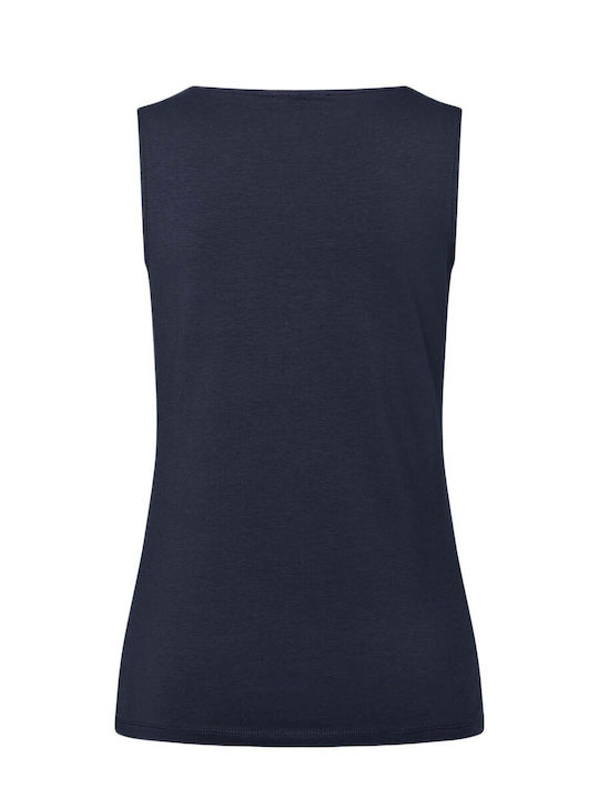 MORE & MORE Damen Bluse Ärmellose Blaue